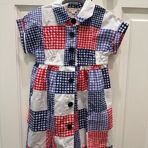 Bonpoint Size 3 Red White Blue Dress EUC